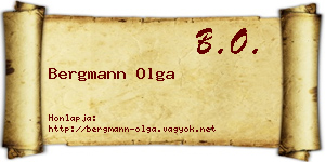 Bergmann Olga névjegykártya